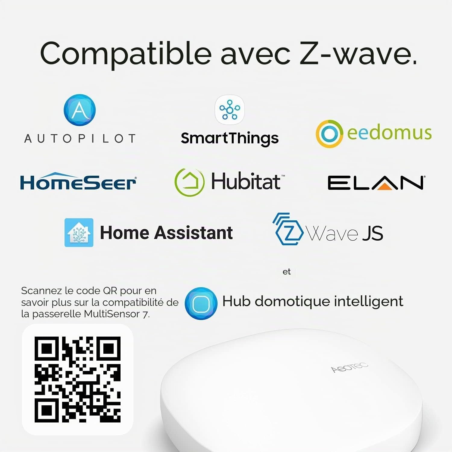 Capteur intelligent 6-en-1 Z-Wave Plus V2 - Gris - Jusqu'à 34% de remise