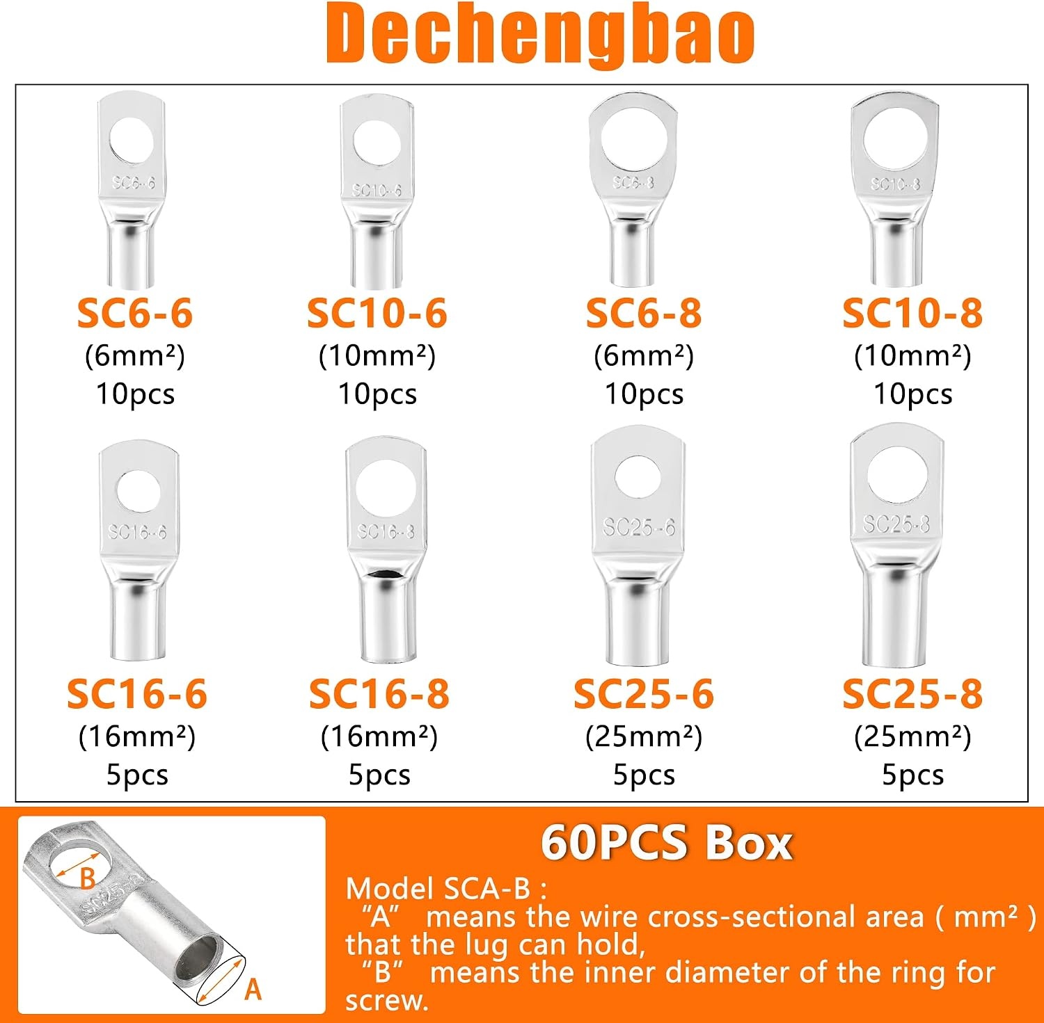 Pince à sertir pour cosses 6-50 mm² + 60 cosses - Jusqu'à -32% sur l'outlet