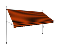 Vidaxl Store banne manuel rétractable 300 cm - Orange et marron - 64% de remise