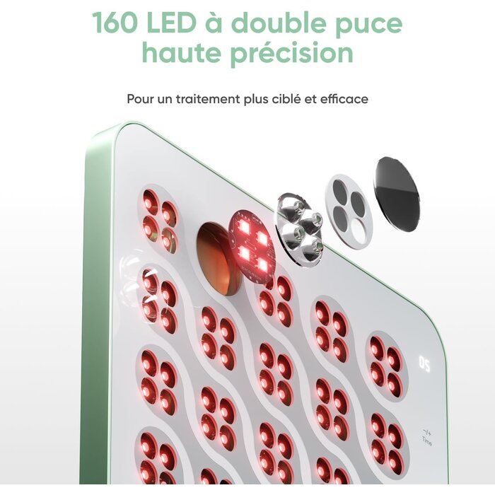 Panneau de luminothérapie 160 LED - Rouge et Infrarouge - Jusqu'à -30%