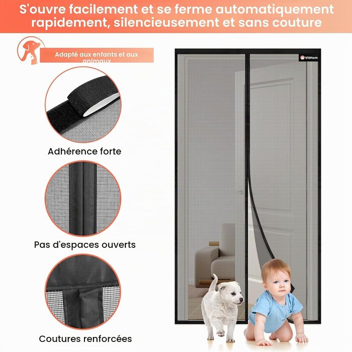 Moustiquaire magnétique 85x210cm - Fibre de verre - Jusqu'à -31% de réduction