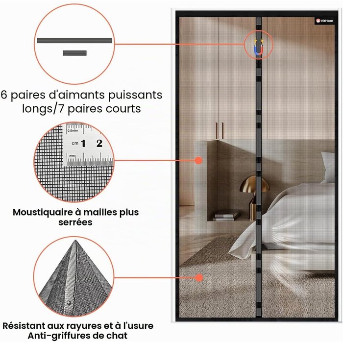 Moustiquaire magnétique 85x210cm - Fibre de verre - Jusqu'à -31% de réduction
