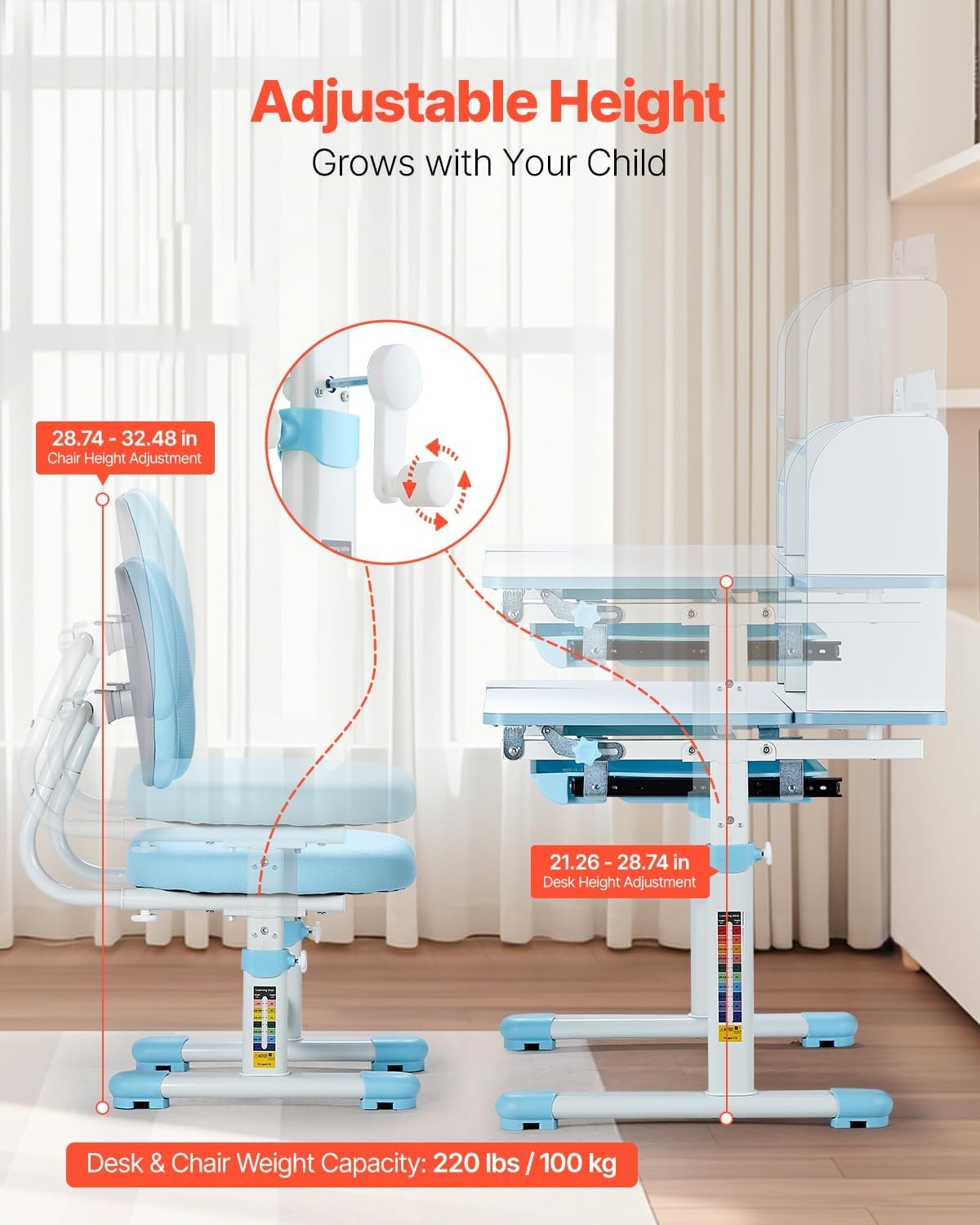 Vevor Bureau et Chaise Ergonomiques pour Enfant - Réglables - Jusqu'à -35%