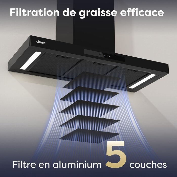 Hotte aspirante murale 90cm Wi-Fi - Jusqu'à -35% sur l'outlet