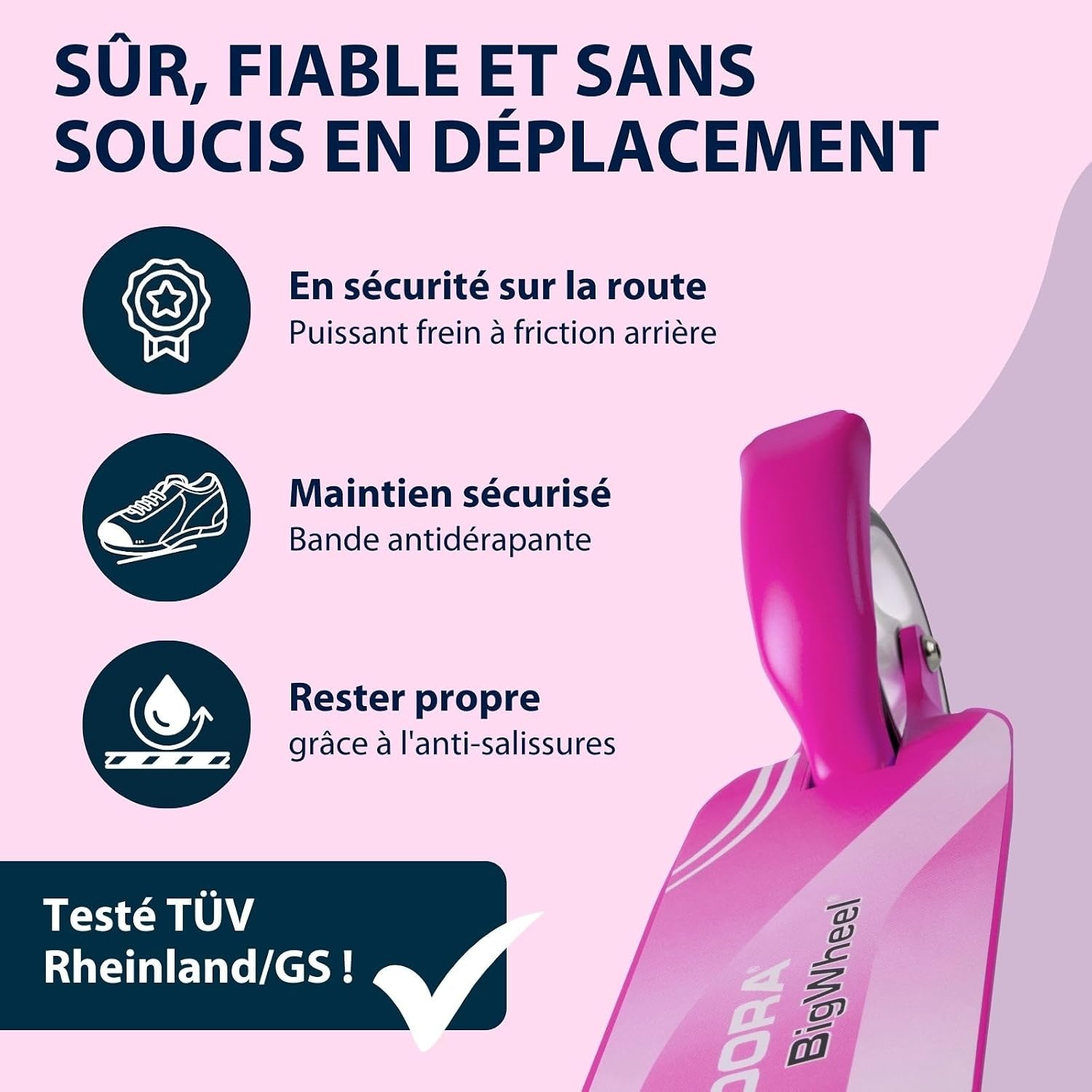 Trottinette pliable pour enfants - Aluminium - Magenta - Jusqu'à 40% de remise