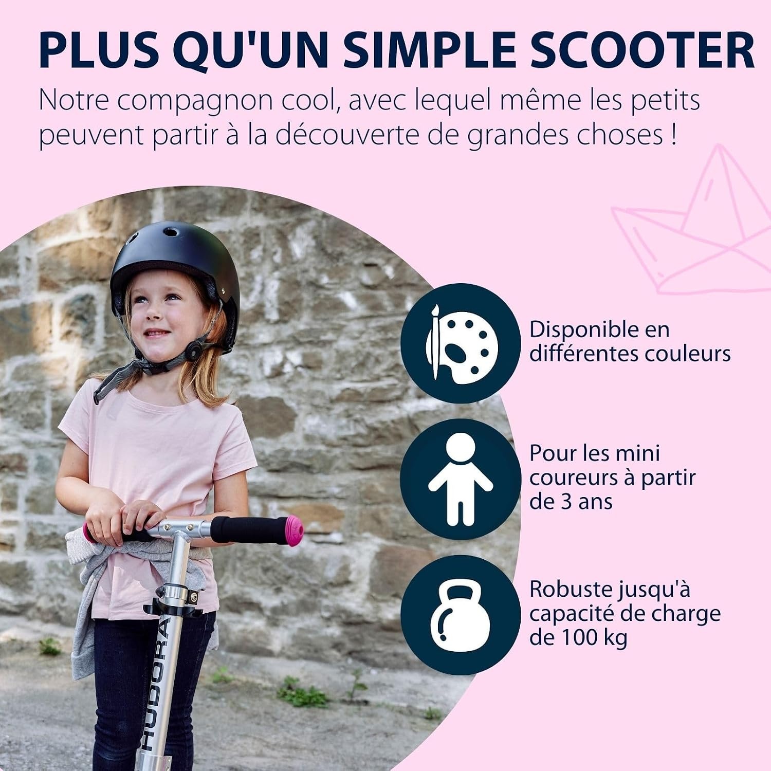 Trottinette pliable pour enfants - Aluminium - Magenta - Jusqu'à 40% de remise
