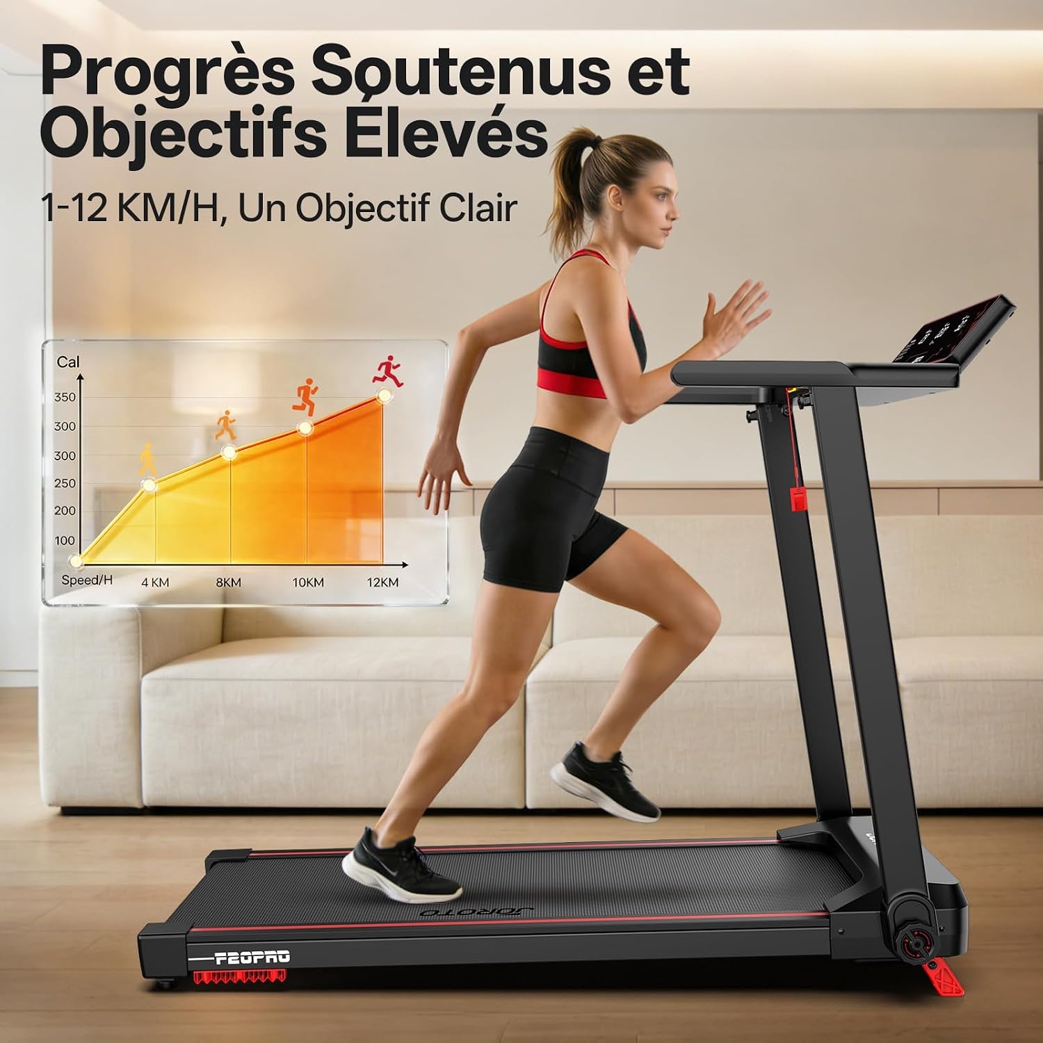 Tapis de course pliable 2,5 CV - Jusqu'à 35% de réduction