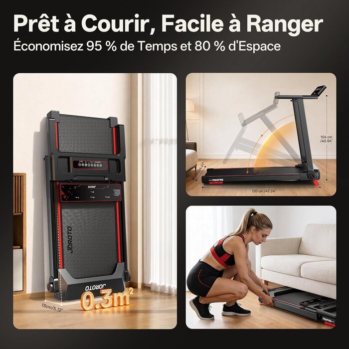 Tapis de course pliable 2,5 CV - Jusqu'à 35% de réduction