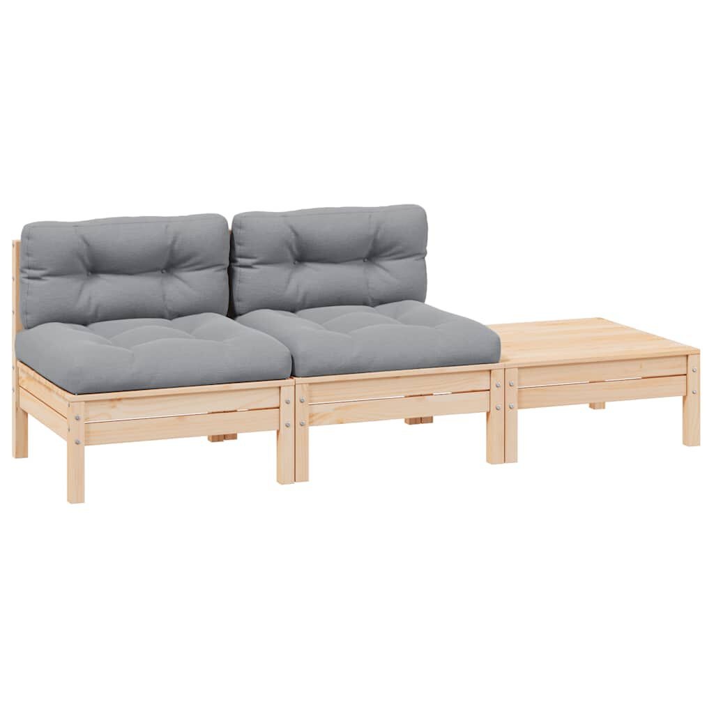 Vidaxl Salon de jardin 3 pièces en pin massif - Jusqu'à -38% sur votre terrasse