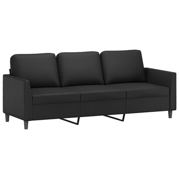 Vidaxl Canapé 3 places 180 cm en similicuir noir - Jusqu'à -19%