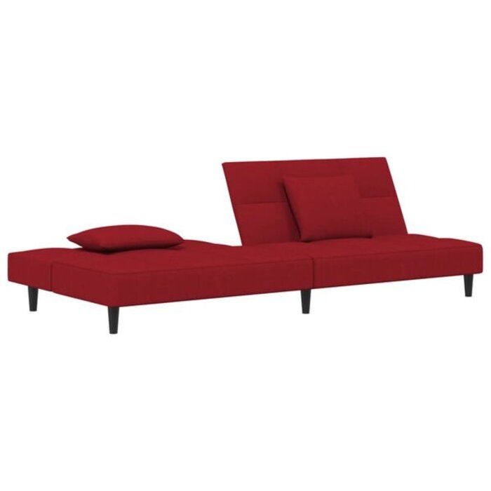 Vidaxl Canapé-lit 2 places velours rouge vin - Jusqu'à -29% sur l'outlet