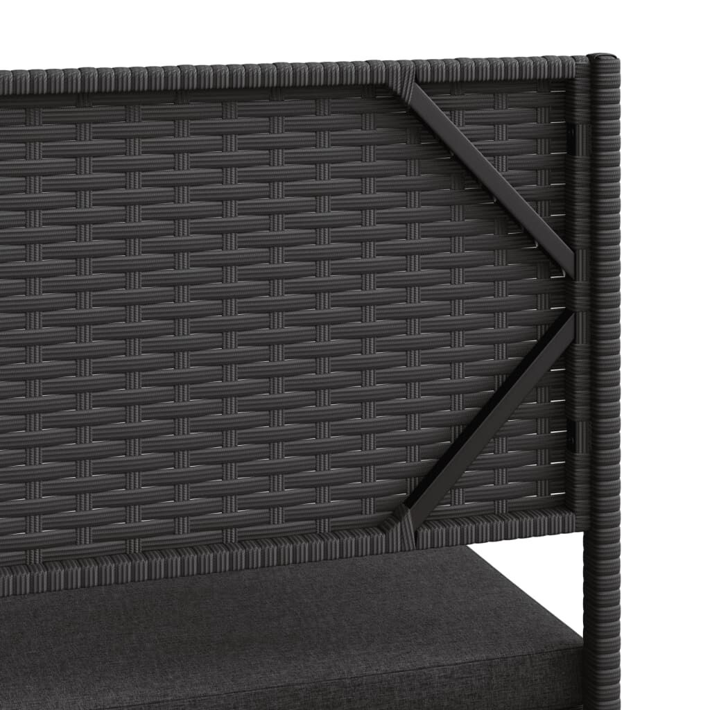 Vidaxl Banc de jardin en L avec table - Noir - Jusqu'à -35% d'économie