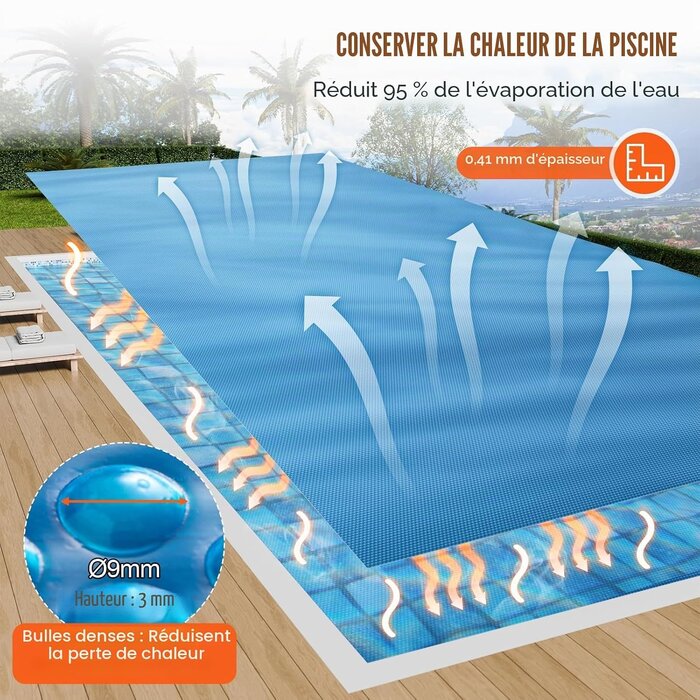 Bâche solaire pour piscine 11 x 5,49 m - Jusqu'à -35% de remise