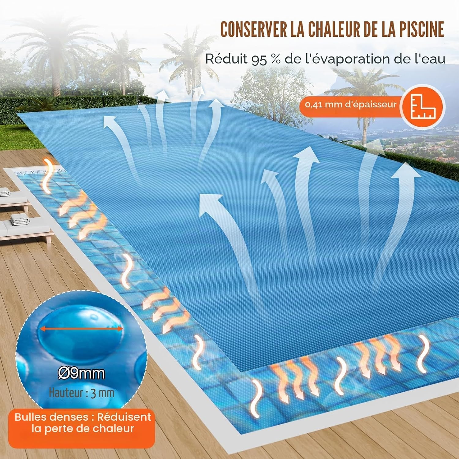 Bâche solaire pour piscine 11 x 5,49 m - Jusqu'à -35% de remise