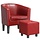 Fauteuil cocktail avec repose-pieds - Similicuir bordeaux - Jusqu'à -35%
