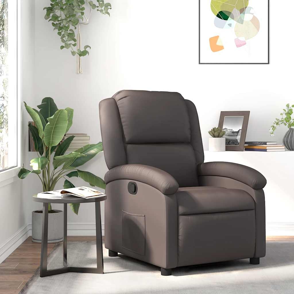 Vidaxl Fauteuil inclinable en cuir véritable marron - Jusqu'à 35% de réduction
