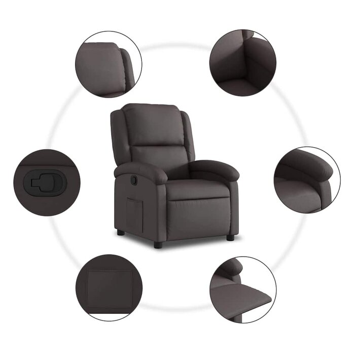 Vidaxl Fauteuil inclinable en cuir véritable marron - Jusqu'à 35% de réduction