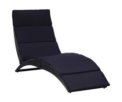 Vidaxl Bain de soleil rotin synthétique noir - 60% de remise - 162 x 64 x 86 cm