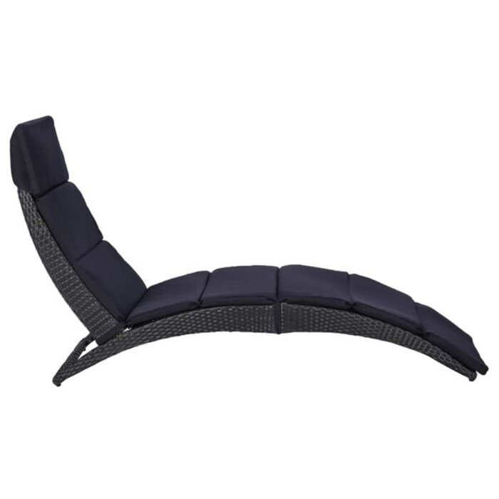 Vidaxl Bain de soleil en rotin noir avec coussin - Jusqu'à -34%