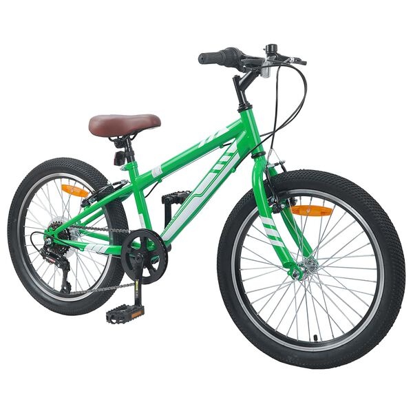 Vidaxl VTT Enfant 24 pouces 6 vitesses - Vert - Jusqu'à -35% d'économie