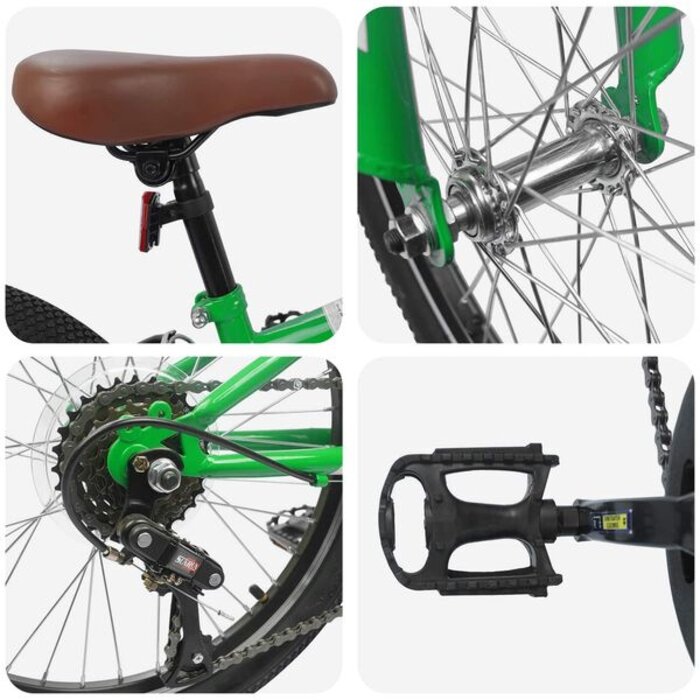 Vidaxl VTT Enfant 24 pouces 6 vitesses - Vert - Jusqu'à -35% d'économie
