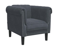 Vidaxl Fauteuil en velours gris foncé - 61% de remise