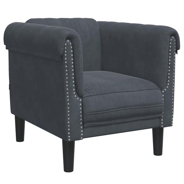 Vidaxl Fauteuil en velours gris foncé - 61% de remise