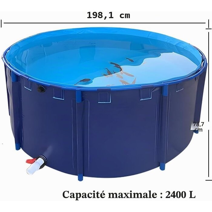 Bassin de jardin hors-sol 2400L - Jusqu'à 35% de remise