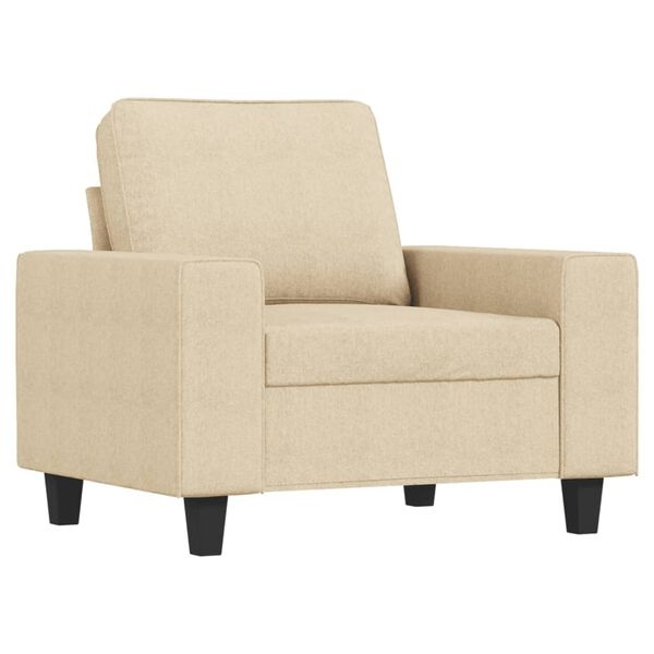 Vidaxl Fauteuil moderne en tissu crème - Jusqu'à 35% de remise