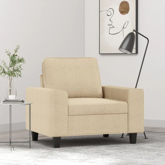 Vidaxl Fauteuil moderne en tissu crème - Jusqu'à 35% de remise