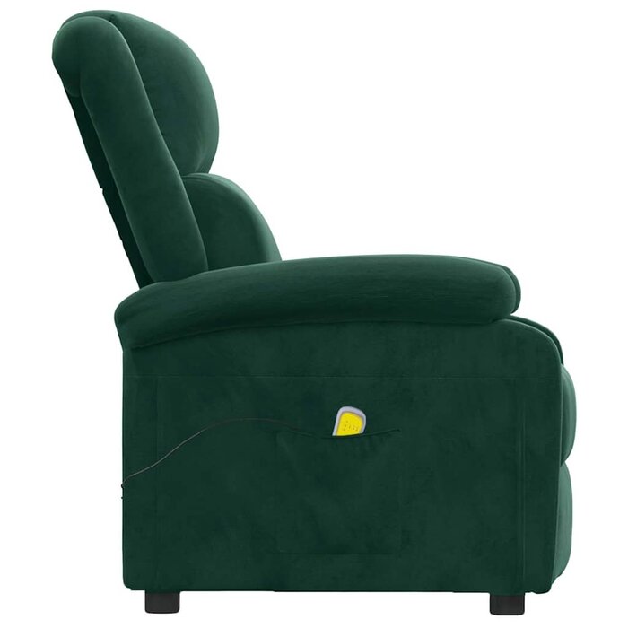 Vidaxl Fauteuil de massage inclinable en velours vert - Jusqu'à -35%