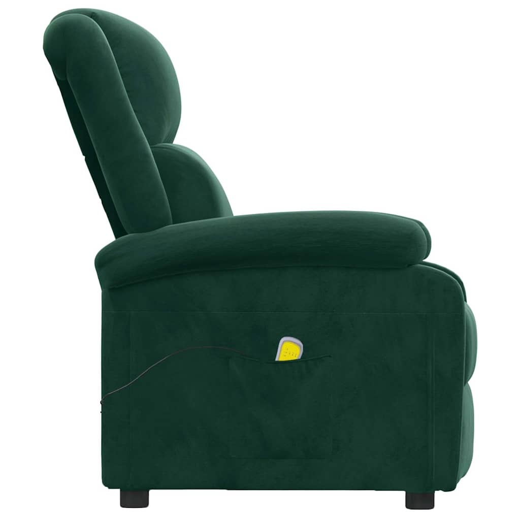 Vidaxl Fauteuil de massage inclinable en velours vert - Jusqu'à -35%
