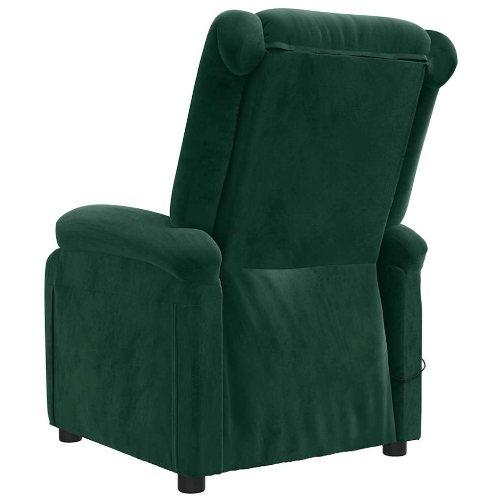 Vidaxl Fauteuil de massage inclinable en velours vert - Jusqu'à -35%
