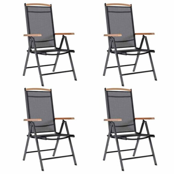 Vidaxl Lot de 4 chaises de jardin pliables en aluminium - Jusqu'à 35% de remise