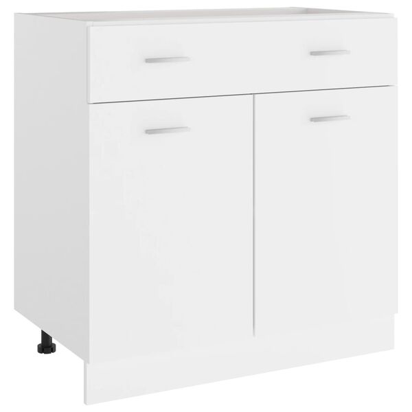 Vidaxl Meuble bas de cuisine blanc avec tiroir - 80 cm - Jusqu'à -34%
