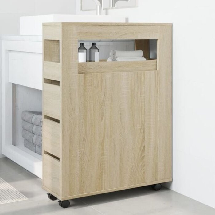 Vidaxl Meuble de salle de bain étroit à roulettes - Jusqu'à -35% sur notre outlet