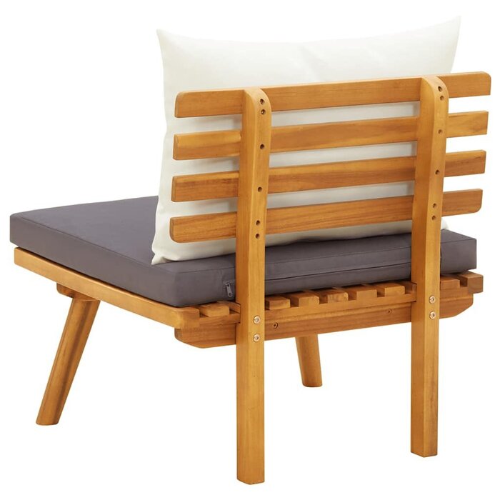 Vidaxl Fauteuil de jardin en acacia massif avec coussins - Jusqu'à 34% de remise