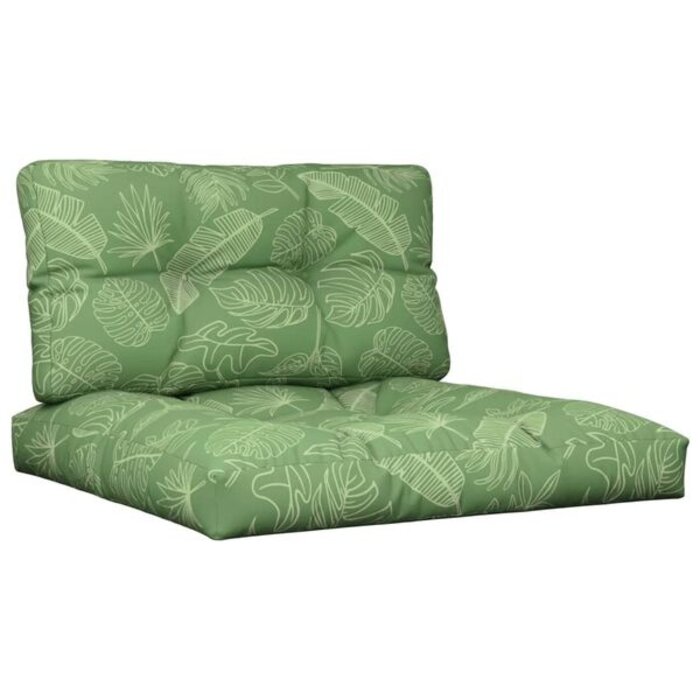 Vidaxl Lot de 2 coussins palette motif feuilles - Jusqu'à -67%