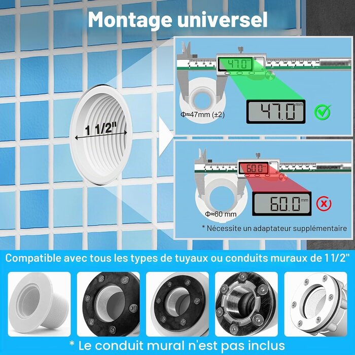 Projecteur LED RGB pour piscine et spa 6W - Filetage 1,5" - Jusqu'à -41%