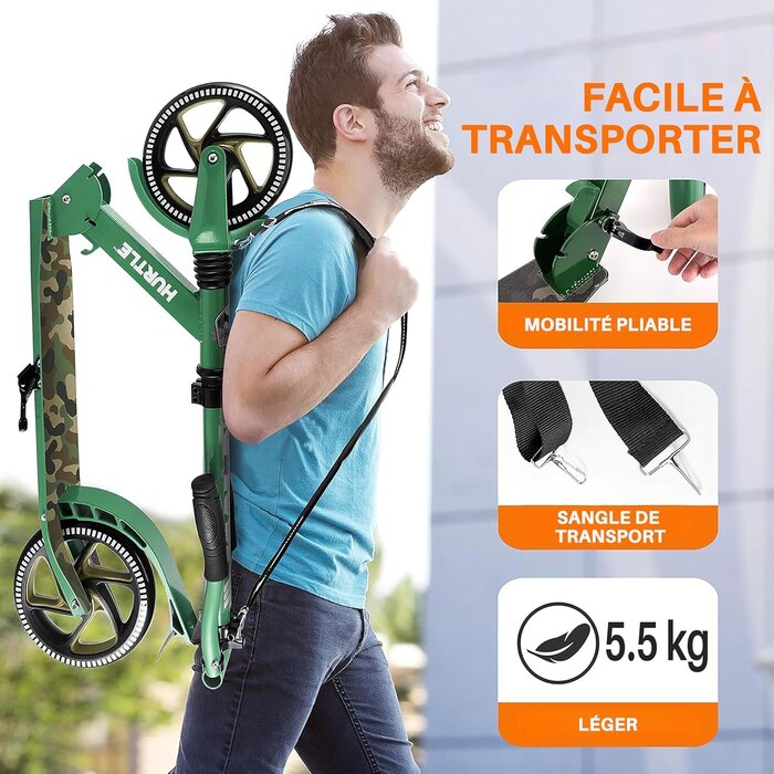 Trottinette pliable urbaine - Guidon réglable - Jusqu'à 42% de réduction