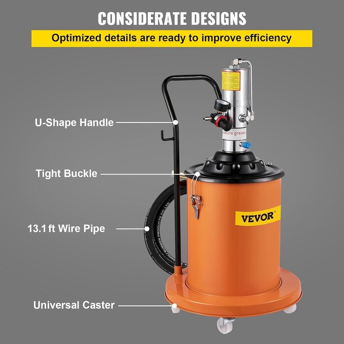 Pompe à graisse pneumatique 20L avec pistolet rotatif - Jusqu'à 35% de remise