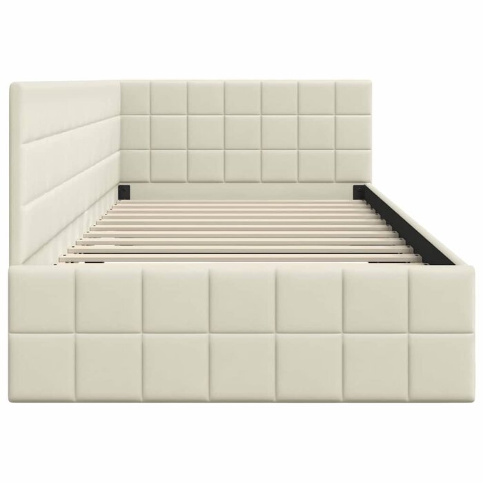 Cadre de lit d'angle en velours crème 100x200 cm - Jusqu'à -30%