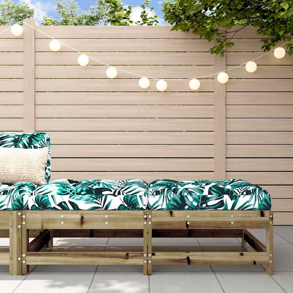 Lot de 2 repose-pieds de jardin avec coussins en bois - Jusqu'à -34%