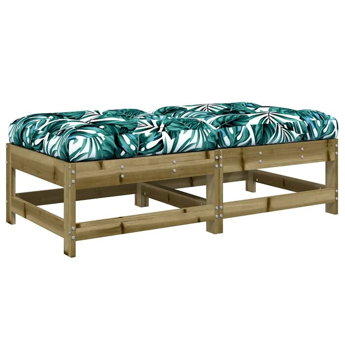 Lot de 2 repose-pieds de jardin avec coussins en bois - Jusqu'à -34%