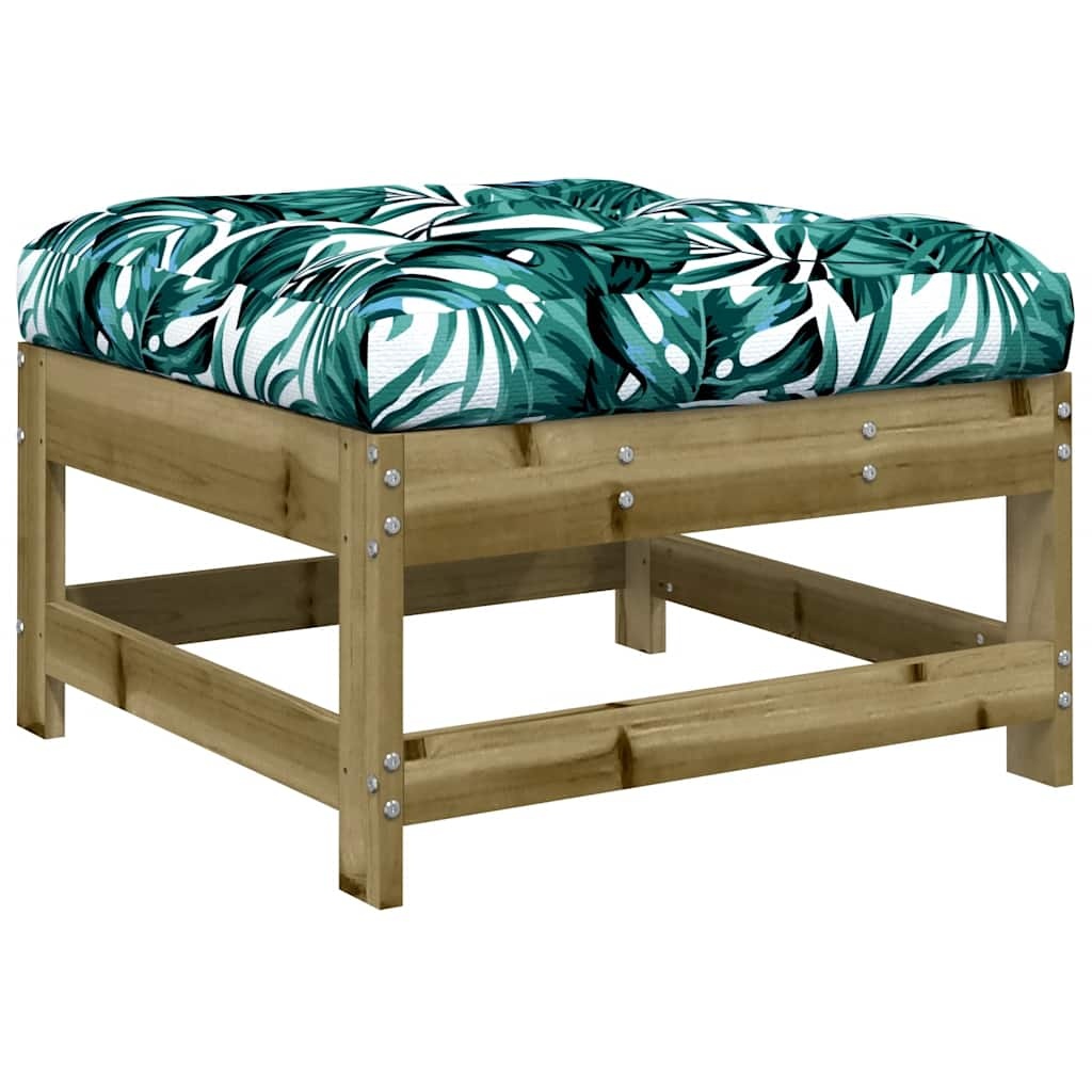 Lot de 2 repose-pieds de jardin avec coussins en bois - Jusqu'à -34%