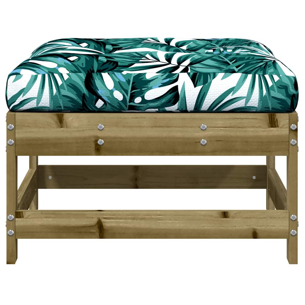 Lot de 2 repose-pieds de jardin avec coussins en bois - Jusqu'à -34%
