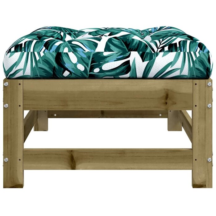 Lot de 2 repose-pieds de jardin avec coussins en bois - Jusqu'à -34%