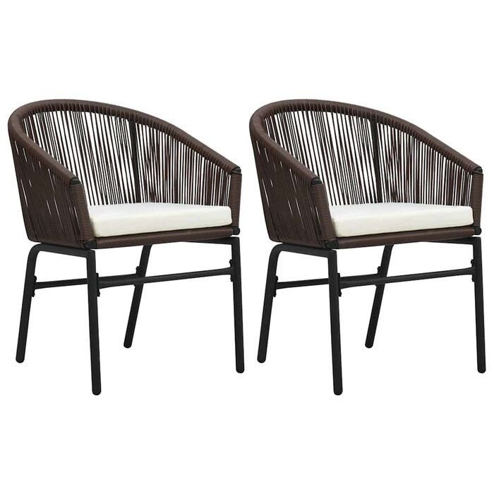 Lot de 2 chaises de jardin en rotin PE marron - Jusqu'à -35%