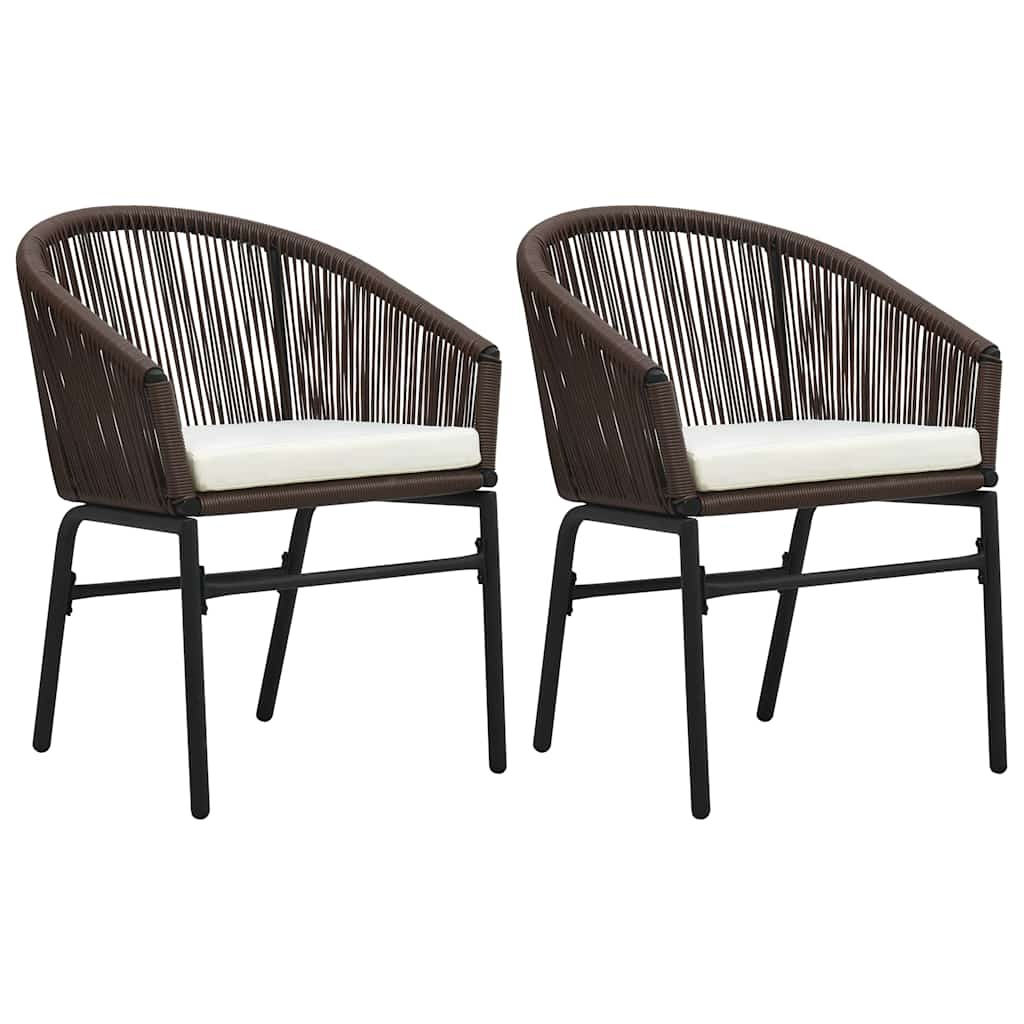 Lot de 2 chaises de jardin en rotin PE marron - Jusqu'à -35%