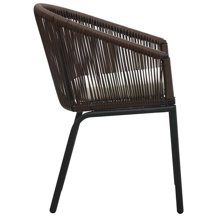 Lot de 2 chaises de jardin en rotin PE marron - Jusqu'à -35%